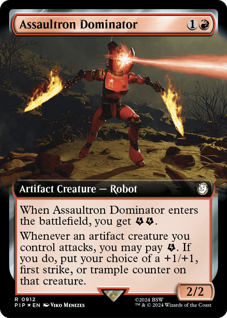 Assaultron Dominator (Extended Art) (Surge Foil) (PIP-912) [Fallout] Foil