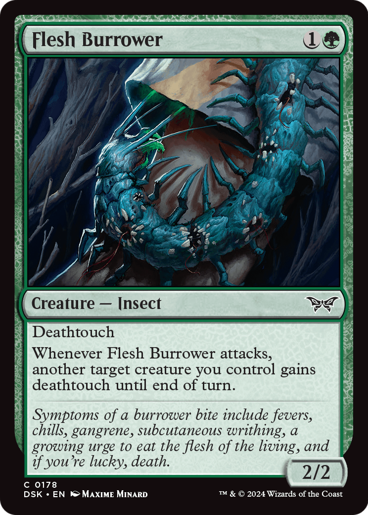 Flesh Burrower (DSK-178) [Duskmourn: House of Horror] Foil