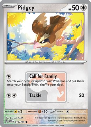 Pidgey (League Promo) (016/165) [League & Championship Cards] Reverse Holofoil - Common