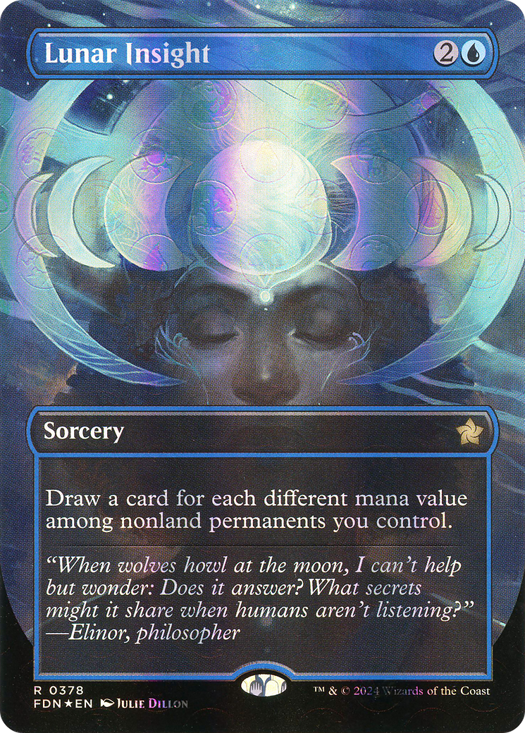 Lunar Insight (Borderless) (Mana Foil) (FDN-378) [Foundations] Foil