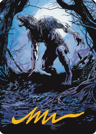 Krallenhorde Howler Art Card (Gold-Stamped Signature) (AAINR-019) [Art Series: Innistrad Remastered]