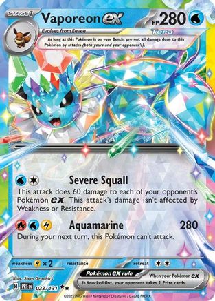 Vaporeon ex (023/131) [SV Prismatic Evolutions] Holofoil - Double Rare