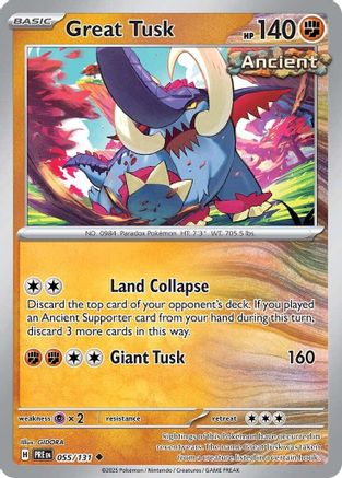 Great Tusk (055) [SV Prismatic Evolutions] Reverse Holofoil - Uncommon