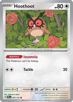Hoothoot (077) [SV Prismatic Evolutions] Reverse Holofoil - Common