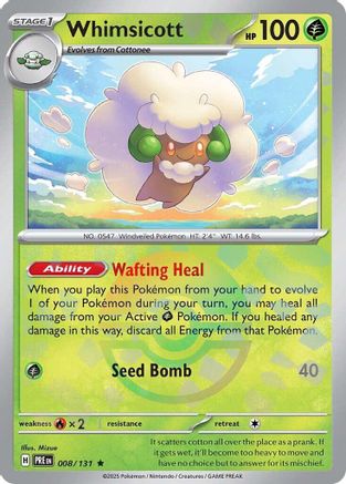 Whimsicott (Poke Ball Pattern) (008) [SV Prismatic Evolutions] Holofoil - Rare