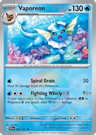 Vaporeon (Poke Ball Pattern) (022) [SV Prismatic Evolutions] Holofoil - Rare