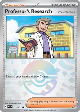 Professor's Research [Professor Oak] (Poke Ball Pattern) (122) [SV Prismatic Evolutions] Holofoil - Common