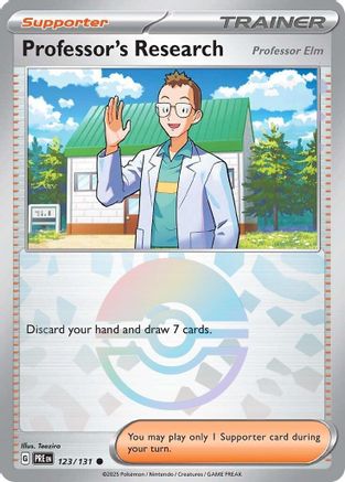 Professor's Research [Professor Elm] (Poke Ball Pattern) (123) [SV Prismatic Evolutions] Holofoil - Common