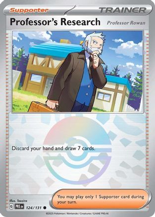 Professor's Research [Professor Rowan] (Poke Ball Pattern) (124) [SV Prismatic Evolutions] Holofoil - Common