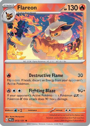 Flareon (Master Ball Pattern) (013) [SV Prismatic Evolutions] Holofoil - Rare