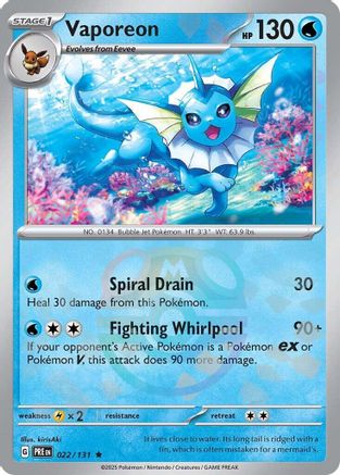 Vaporeon (Master Ball Pattern) (022) [SV Prismatic Evolutions] Holofoil - Rare