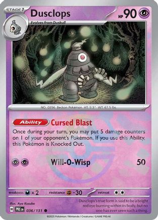 Dusclops (Master Ball Pattern) (036) [SV Prismatic Evolutions] Holofoil - Common