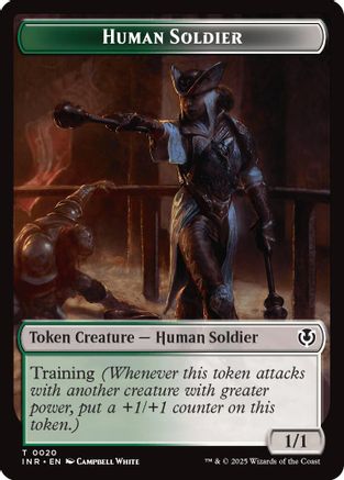 Human Soldier (0020) // Emblem - Tamiyo, Field Researcher Double-Sided Token (INR-20 // 26) [Innistrad Remastered]