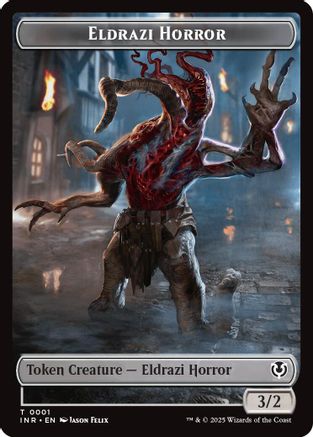 Eldrazi Horror // Human Soldier (0003) Double-Sided Token (INR-1 // 3) [Innistrad Remastered]