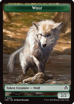 Wolf (0018) // Emblem - Arlinn, Embraced by the Moon Double-Sided Token (INR-18 // 23) [Innistrad Remastered]