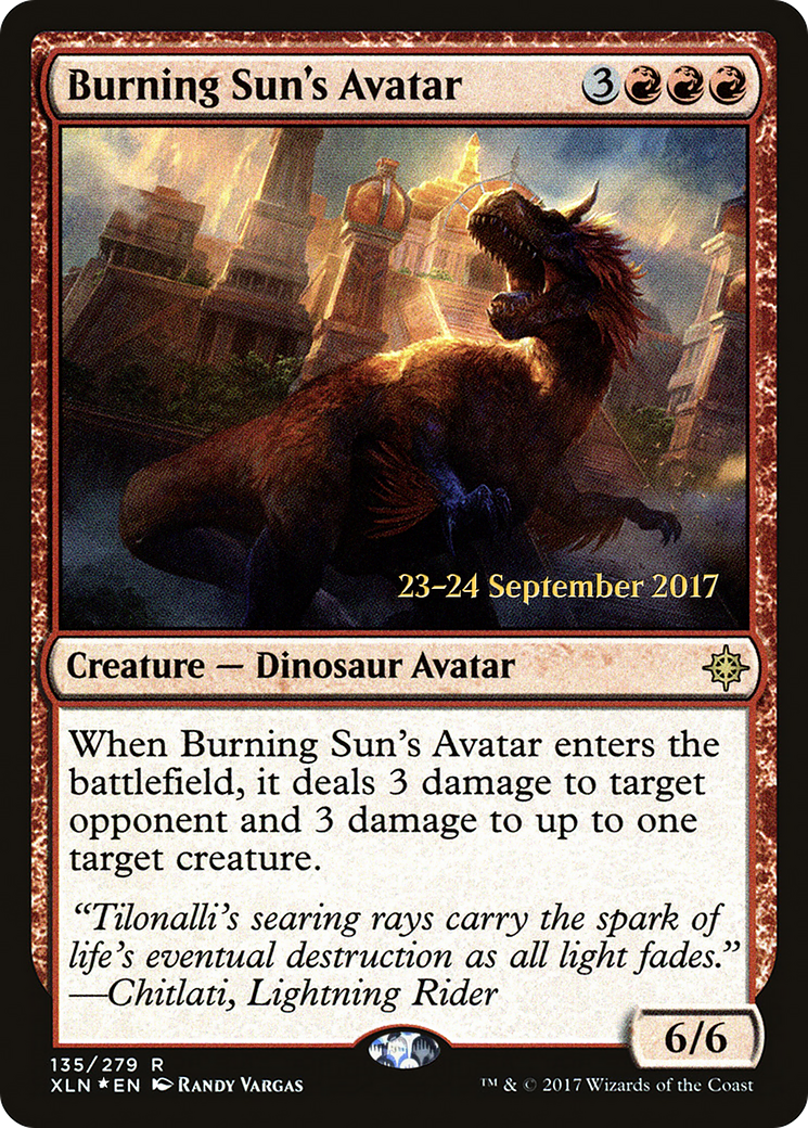Burning Sun's Avatar (PRE-135S) [Ixalan Promos] Foil