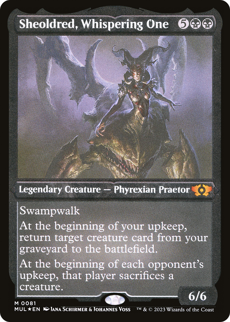 Sheoldred, Whispering One (Foil Etched) (MUL-081) [Multiverse Legends] Foil