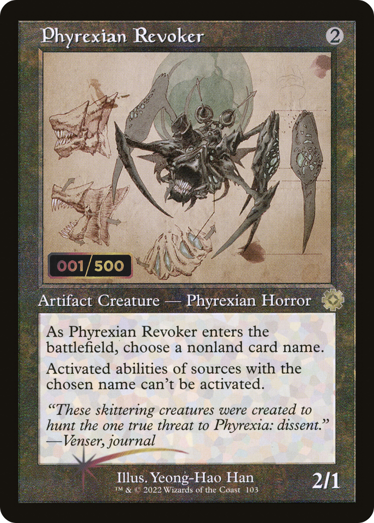 Phyrexian Revoker (Schematic) (Serial Numbered) (BRR-103) [The Brothers' War Retro Artifacts] Foil
