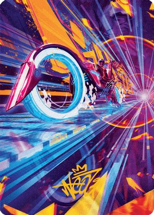 Spotcycle Scouter Art Card (Gold-Stamped Signature) (AADFT-037) [Art Series: Aetherdrift]