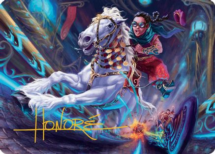 Gilded Ghoda Art Card (Gold-Stamped Signature) (AADFT-034) [Art Series: Aetherdrift]