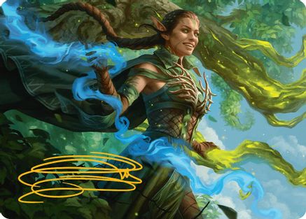 Nissa, Worldsoul Speaker Art Card (Gold-Stamped Signature) (AADFT-031) [Art Series: Aetherdrift]