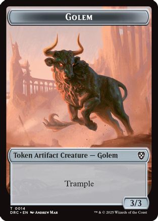 Golem (0014) // Golem (0015) Double-Sided Token (DRC-14 // 15) [Commander: Aetherdrift] Foil
