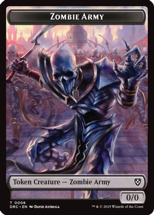Zombie Army // Zombie Warrior Double-Sided Token (DRC-8 // 9) [Commander: Aetherdrift] Foil