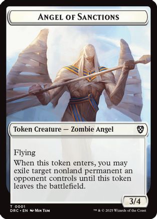 Angel of Sanctions // Zombie (0003) Double-Sided Token (DRC-1 // 3) [Commander: Aetherdrift]
