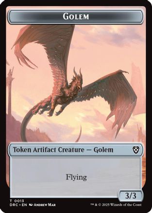 Golem (0013) // Nalaar Aetherjet Double-Sided Token (DRC-13 // 16) [Commander: Aetherdrift]