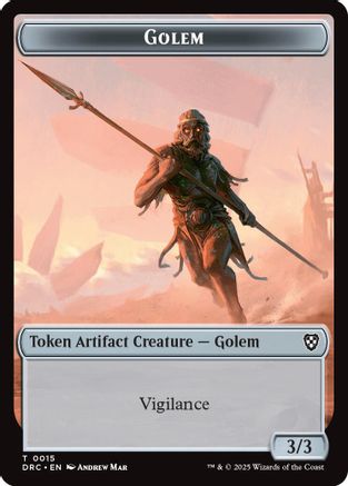 Golem (0015) // Thopter (0009) Double-Sided Token (DRC-15 // 9) [Commander: Aetherdrift]