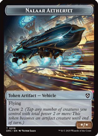 Nalaar Aetherjet // Treasure Double-Sided Token (DRC-16 // 11) [Commander: Aetherdrift]