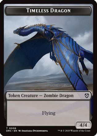 Timeless Dragon // Zombie (0003) Double-Sided Token (DRC-6 // 3) [Commander: Aetherdrift]