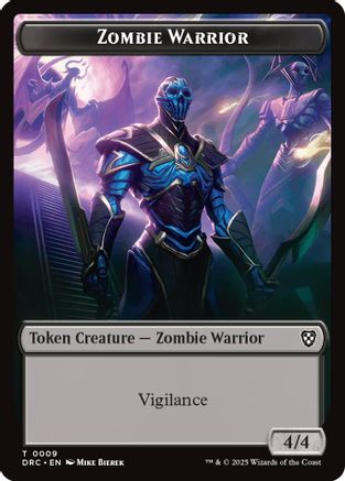 Zombie Warrior // Zombie (0003) Double-Sided Token (DRC-9 // 3) [Commander: Aetherdrift]