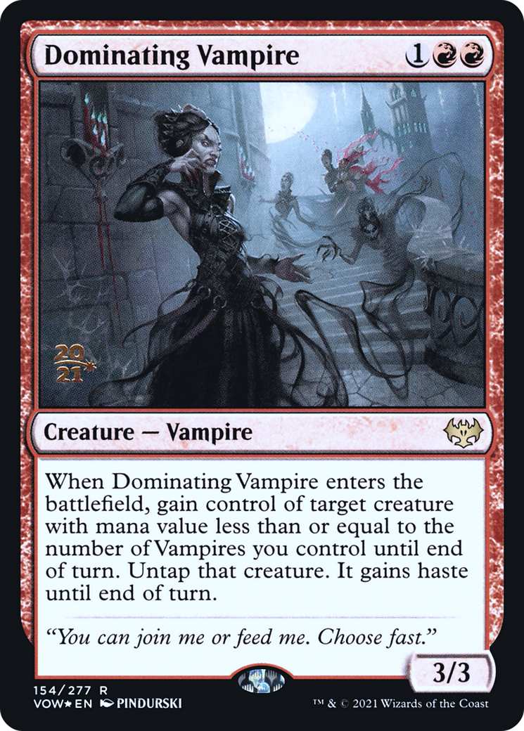 Dominating Vampire (PRE-154) [Innistrad: Crimson Vow Promos] Foil