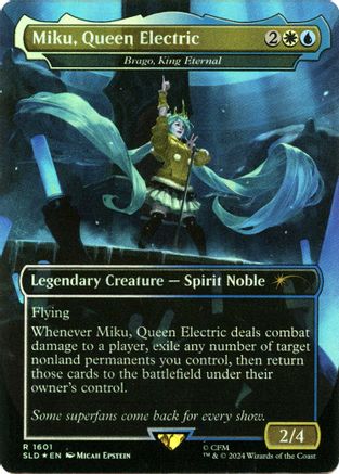 Miku, Queen Electric - Brago, King Eternal (Rainbow Foil) (SLD-1601) [Secret Lair Drop Series] Foil