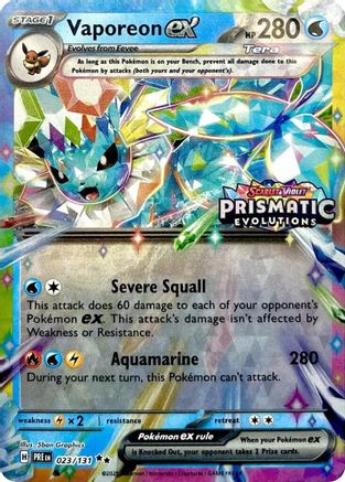 Vaporeon ex (Prismatic Evolutions Stamp) (023/131) [Miscellaneous Cards & Products] Holofoil - Promo
