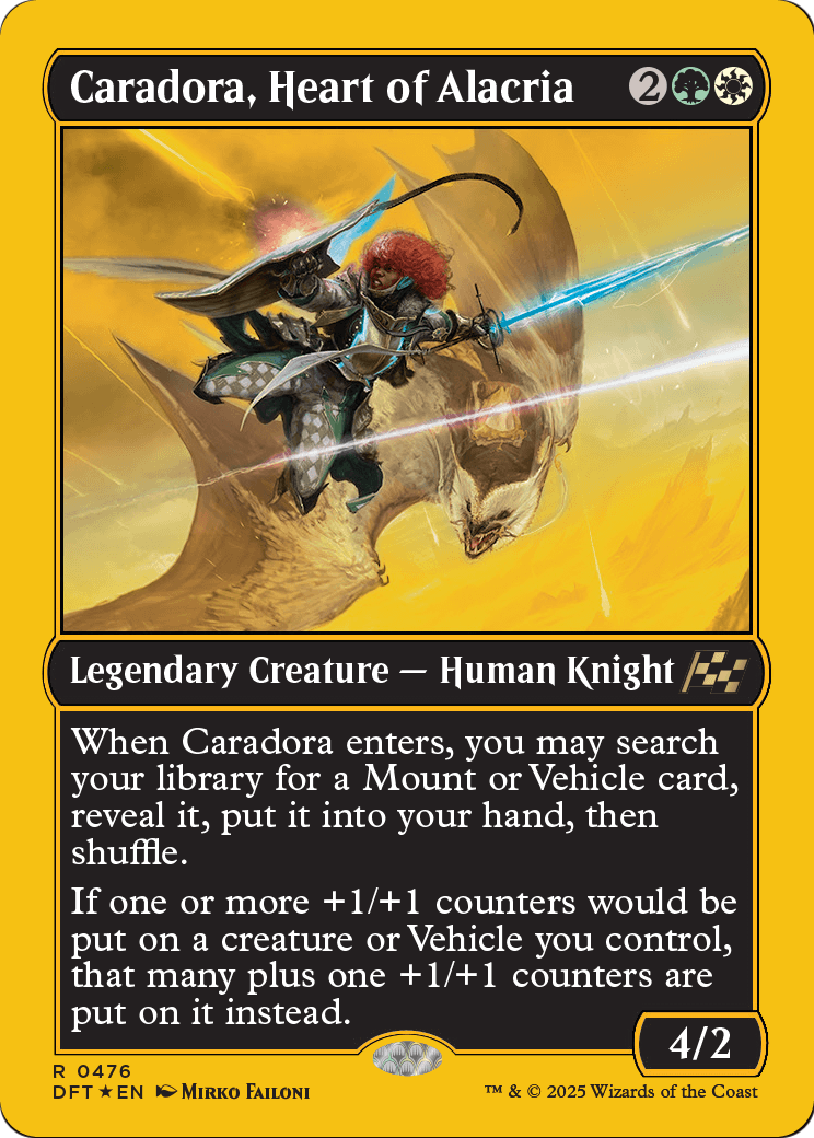 Caradora, Heart of Alacria (First-Place Foil) (DFT-476) [Aetherdrift] Foil