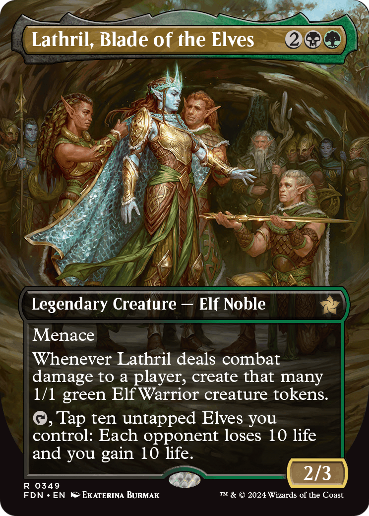 Lathril, Blade of the Elves (Borderless) (FDN-349) [Foundations] Foil