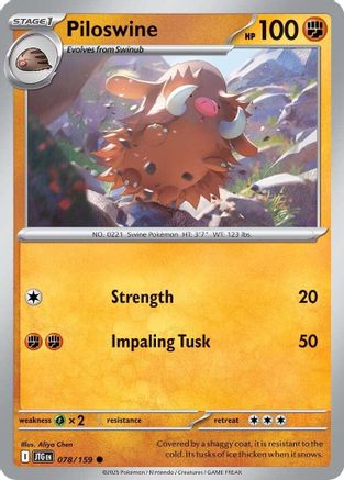 Piloswine (078) [SV09 Journey Together] Reverse Holofoil - Common