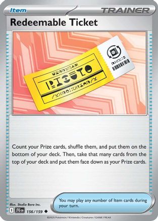 Redeemable Ticket (156) [SV09 Journey Together] Reverse Holofoil - Uncommon