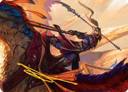 Dragonback Lancer Art Card (3/54) (Gold-Stamped Signature) (AATDM-003) [Art Series: Tarkir: Dragonstorm]