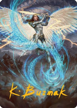 Elspeth, Storm Slayer Art Card (49/54) (Gold-Stamped Signature) (AATDM-049) [Art Series: Tarkir: Dragonstorm]