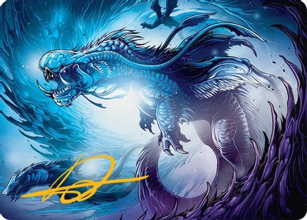 Roiling Dragonstorm Art Card (33/54) (Gold-Stamped Signature) (AATDM-033) [Art Series: Tarkir: Dragonstorm]