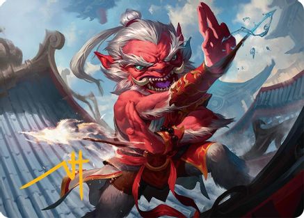 Devoted Duelist Art Card (15/54) (Gold-Stamped Signature) (AATDM-015) [Art Series: Tarkir: Dragonstorm]