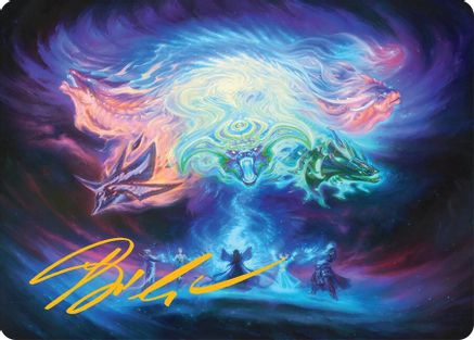Call the Spirit Dragons Art Card (21/54) (Gold-Stamped Signature) (AATDM-021) [Art Series: Tarkir: Dragonstorm]