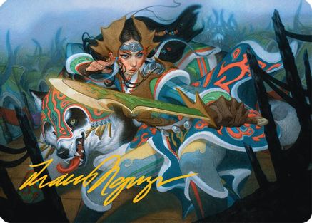Eshki Dragonclaw Art Card (23/54) (Gold-Stamped Signature) (AATDM-023) [Art Series: Tarkir: Dragonstorm]