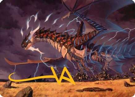 Neriv, Heart of the Storm Art Card (25/54) (Gold-Stamped Signature) (AATDM-025) [Art Series: Tarkir: Dragonstorm]