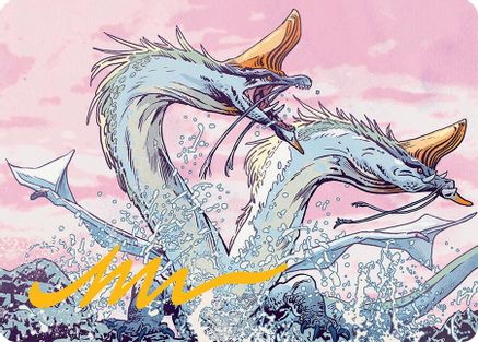 Twinmaw Stormbrood Art Card (39/54) (Gold-Stamped Signature) (AATDM-039) [Art Series: Tarkir: Dragonstorm]