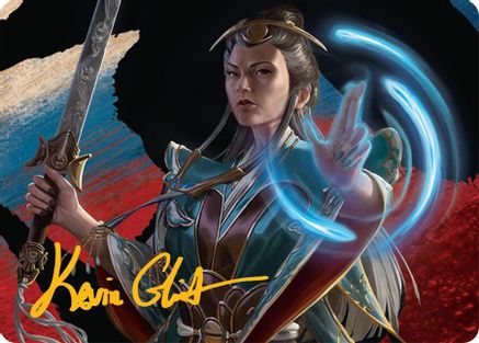 Narset, Jeskai Waymaster Art Card (44/54) (Gold-Stamped Signature) (AATDM-044) [Art Series: Tarkir: Dragonstorm]