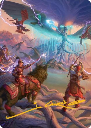 All-Out Assault Art Card (50/54) (Gold-Stamped Signature) (AATDM-050) [Art Series: Tarkir: Dragonstorm]